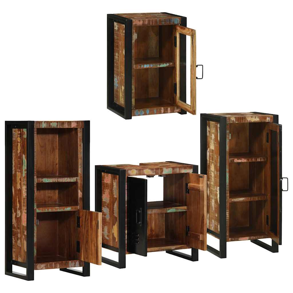 Bathroom Furniture Set 4 Pcs Multicolour