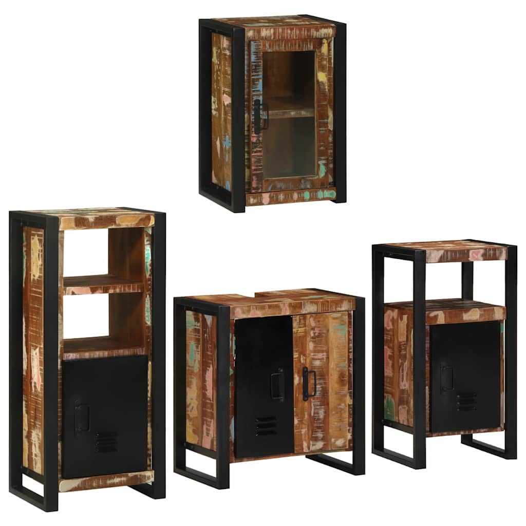 Bathroom Furniture Set 4 Pcs Multicolour