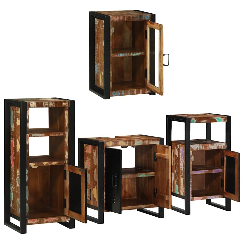 Bathroom Furniture Set 4 Pcs Multicolour