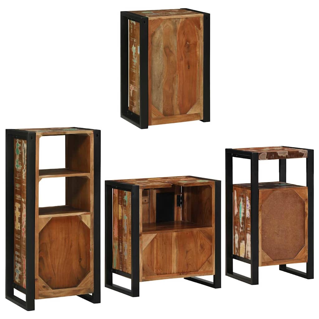 Bathroom Furniture Set 4 Pcs Multicolour