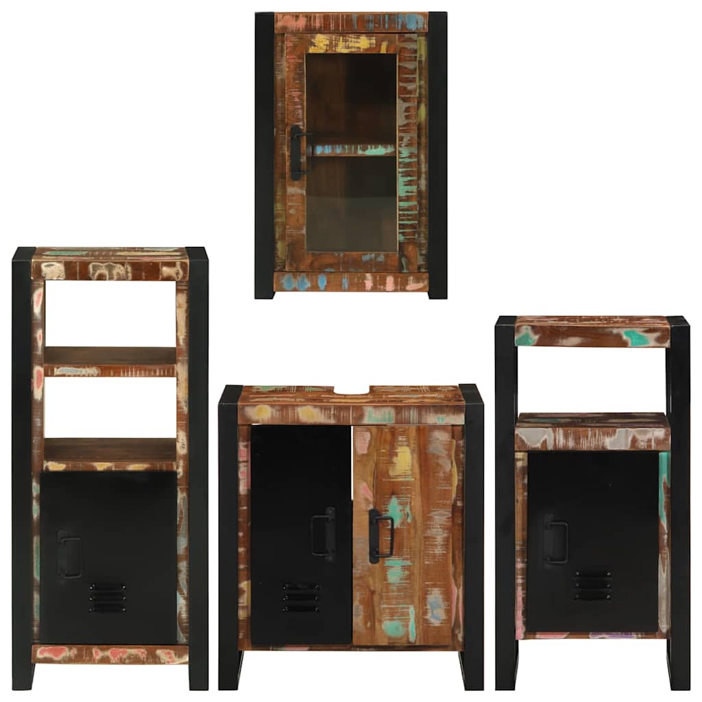 Bathroom Furniture Set 4 Pcs Multicolour