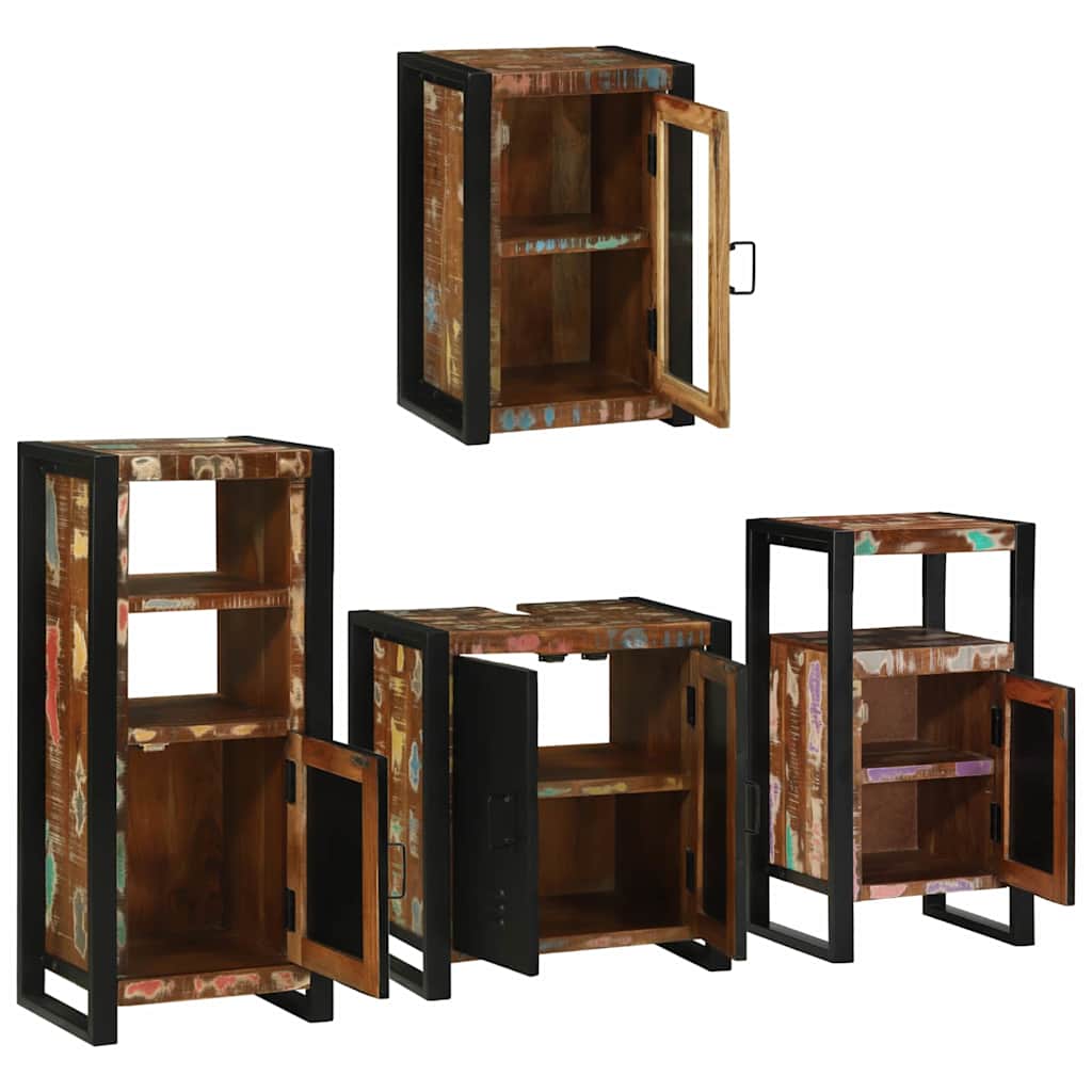 Bathroom Furniture Set 4 Pcs Multicolour