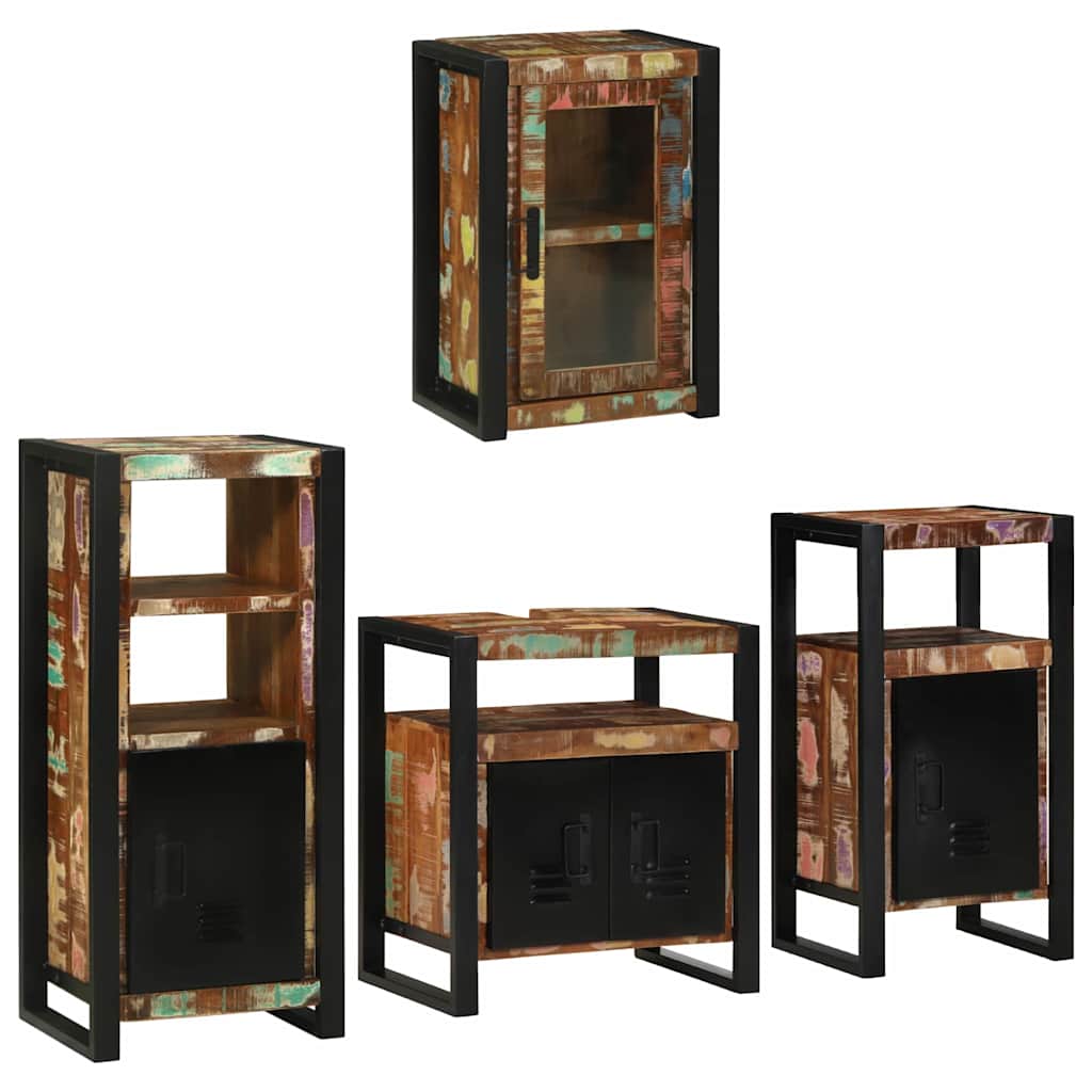 Bathroom Furniture Set 4 Pcs Multicolour