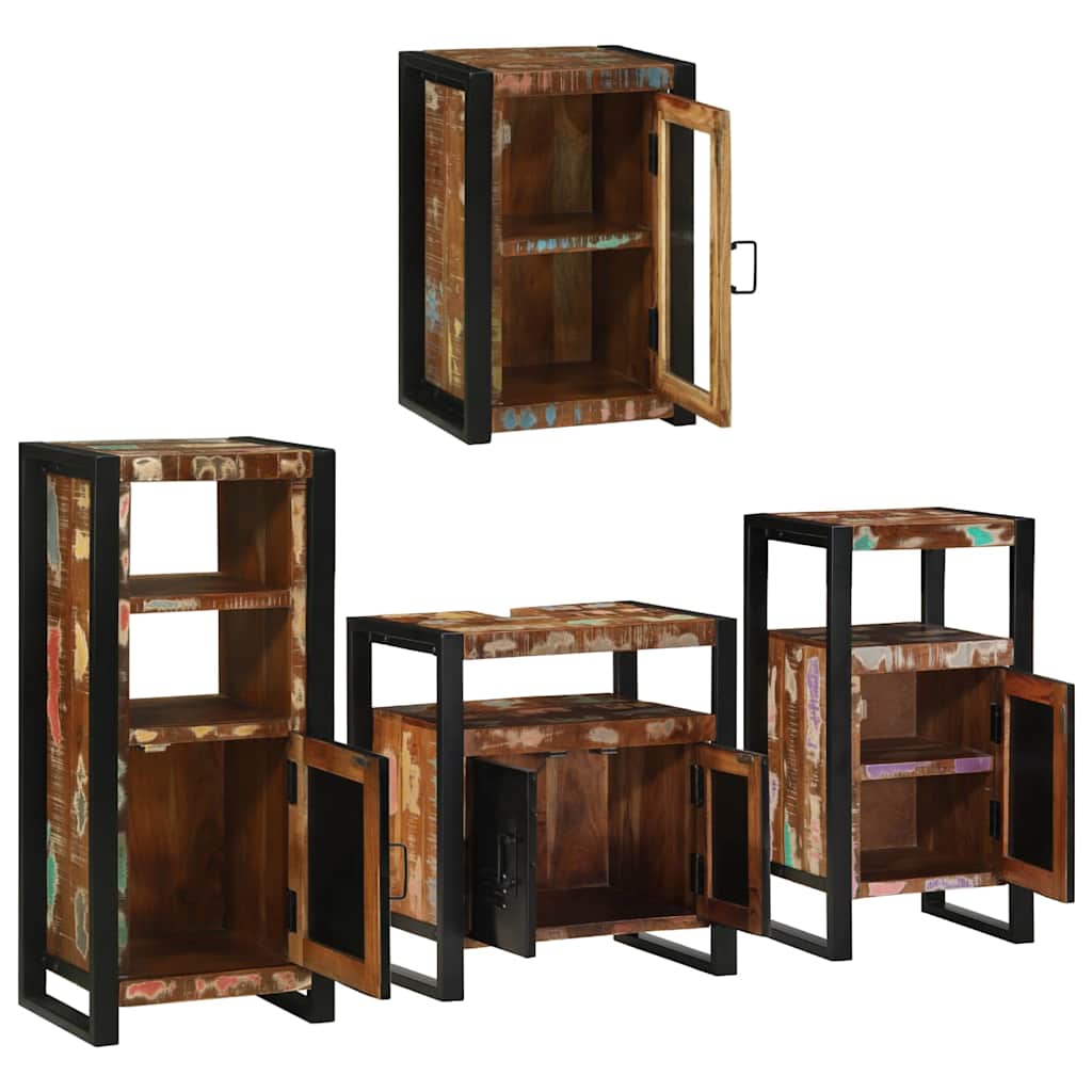 Bathroom Furniture Set 4 Pcs Multicolour