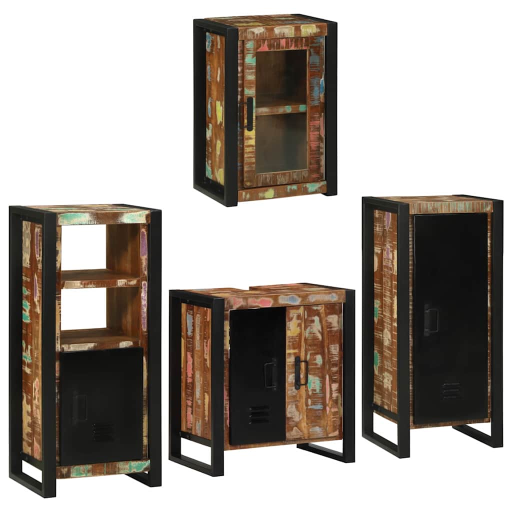 Bathroom Furniture Set 4 Pcs Multicolour