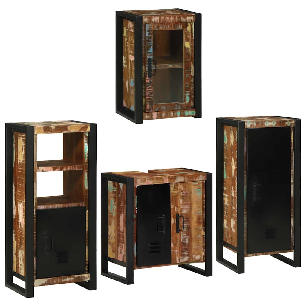 Bathroom Furniture Set 4 Pcs Multicolour