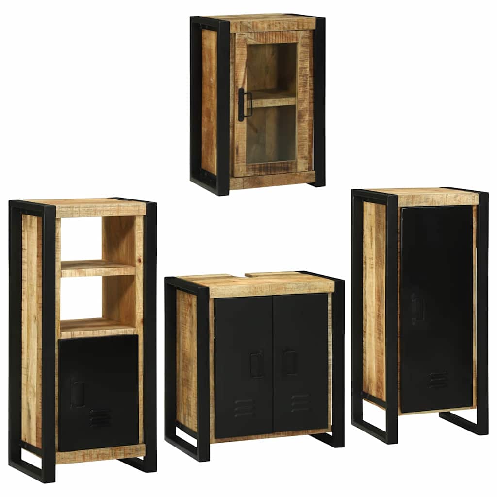 Bathroom Furniture Set 4 Pcs Multicolour Solid