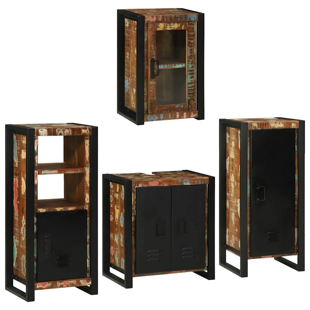 Bathroom Furniture Set 4 Pcs Multicolour Solid