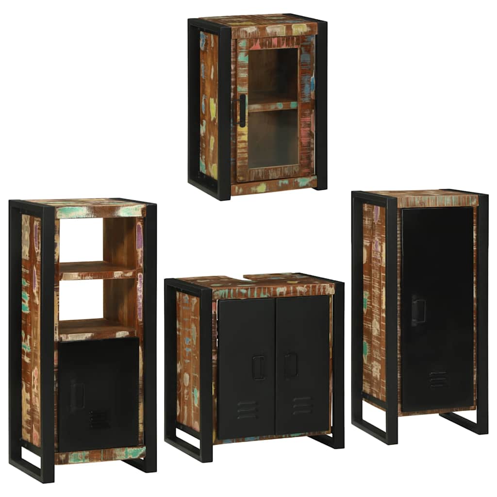 Bathroom Furniture Set 4 Pcs Multicolour Solid