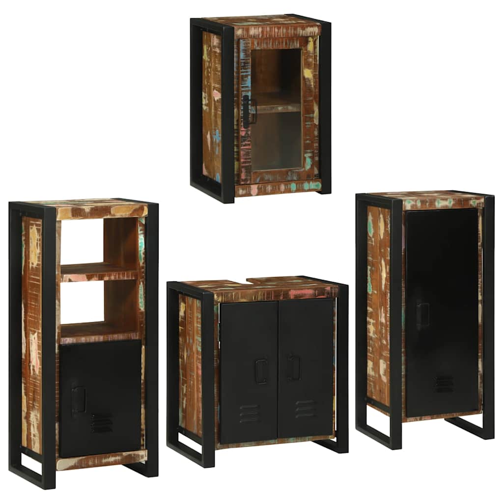 Bathroom Furniture Set 4 Pcs Multicolour Solid