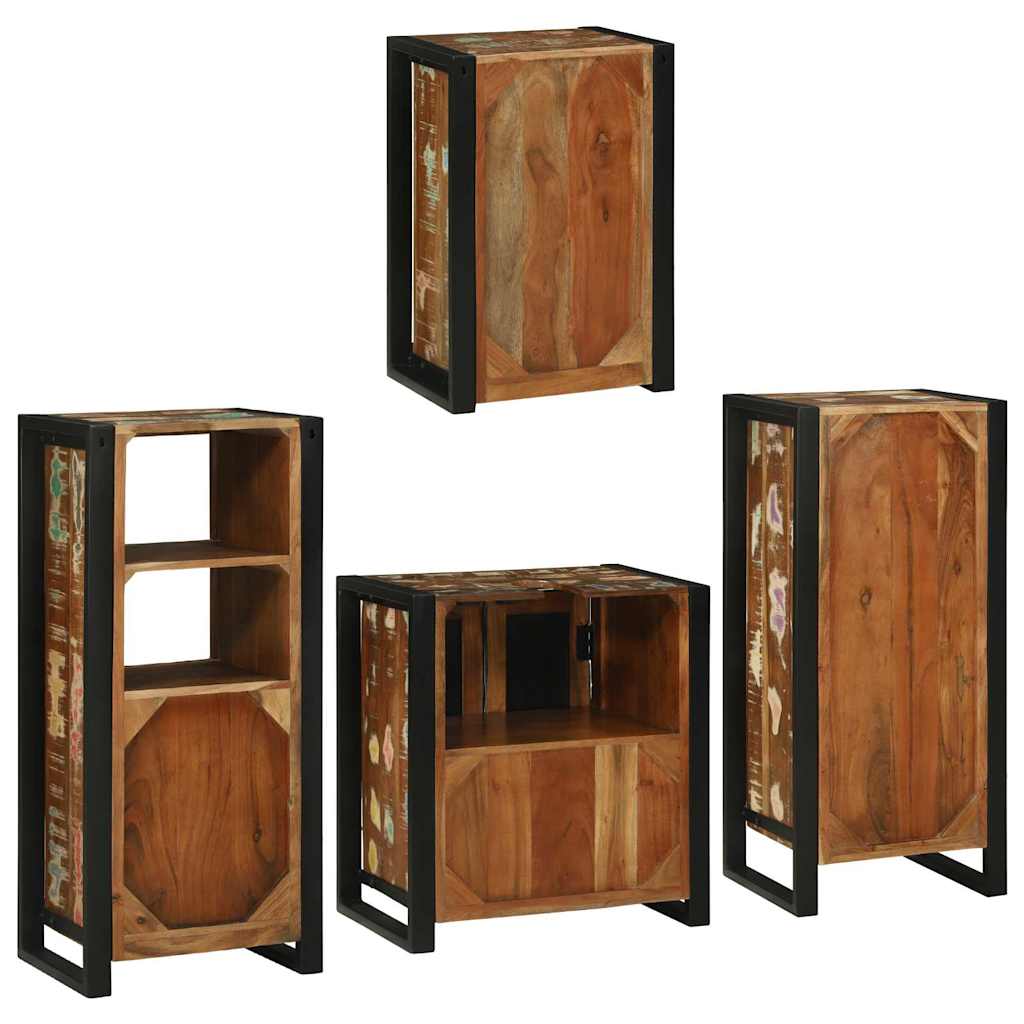Bathroom Furniture Set 4 Pcs Multicolour Solid