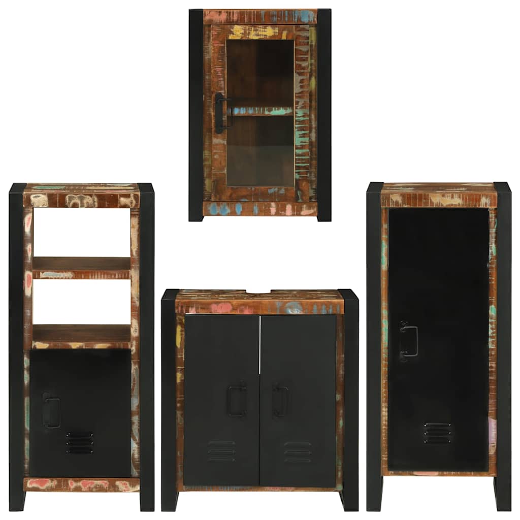 Bathroom Furniture Set 4 Pcs Multicolour Solid