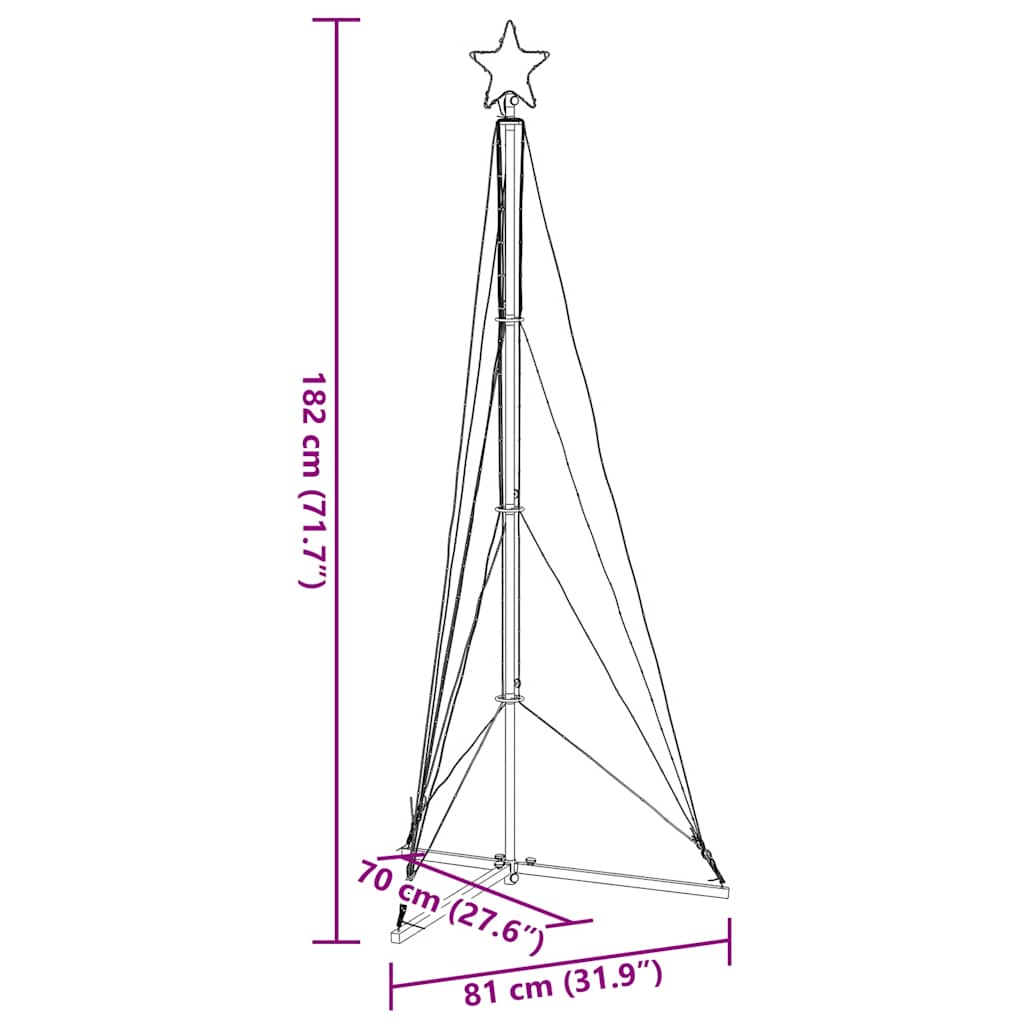 Led Christmas Tree 363 Leds 182 Cm
