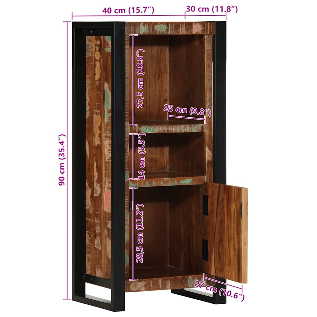 Bathroom Cabinet 40X30X90 Cm Solid Wood Reclaimed