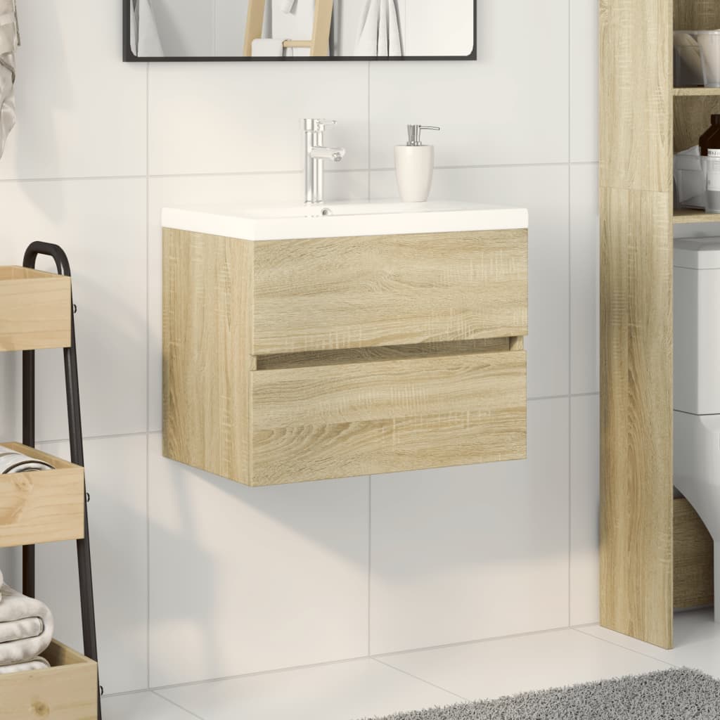 Sink Cabinet With Built-In Basin And Faucet