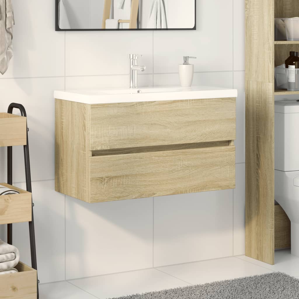 Sink Cabinet With Built-In Basin And Faucet