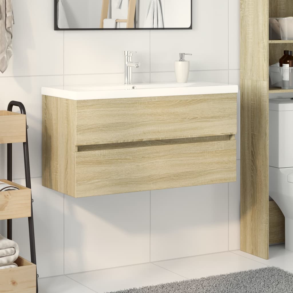 2 Piece Bathroom Furniture Set Engineered Wood
