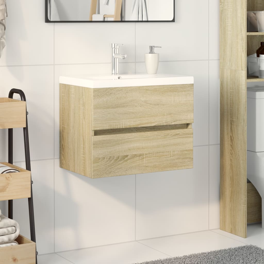 Sink Cabinet With Built-In Basin And Faucet