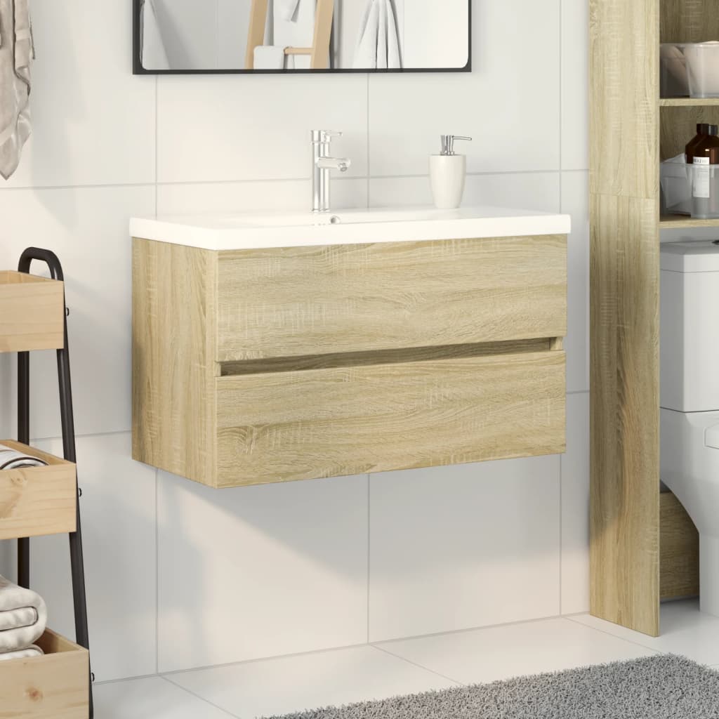 Sink Cabinet With Built-In Basin And Faucet