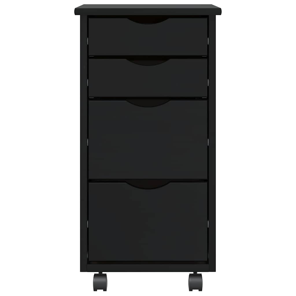 Rolling Cabinet With Drawers Moss Solid Wood Pine