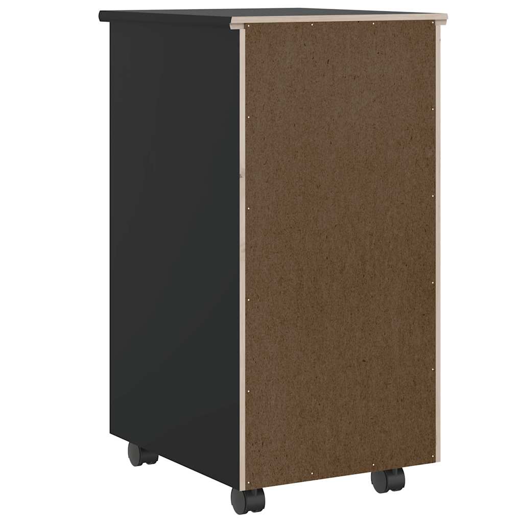 Rolling Cabinet With Drawers Moss Solid Wood Pine