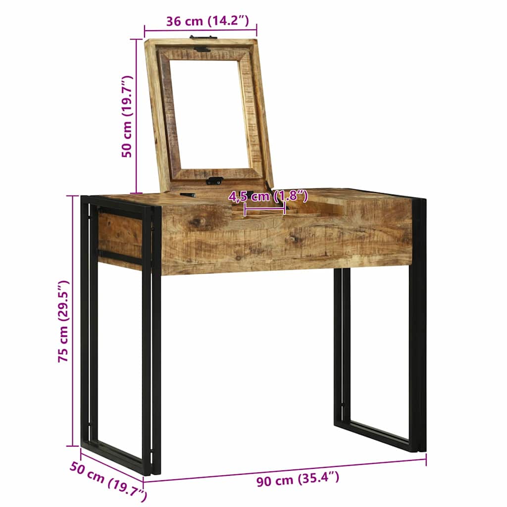 Bedroom Dressing Tables Brown 90 X 50 X 75 Cm Solid Mango Wood