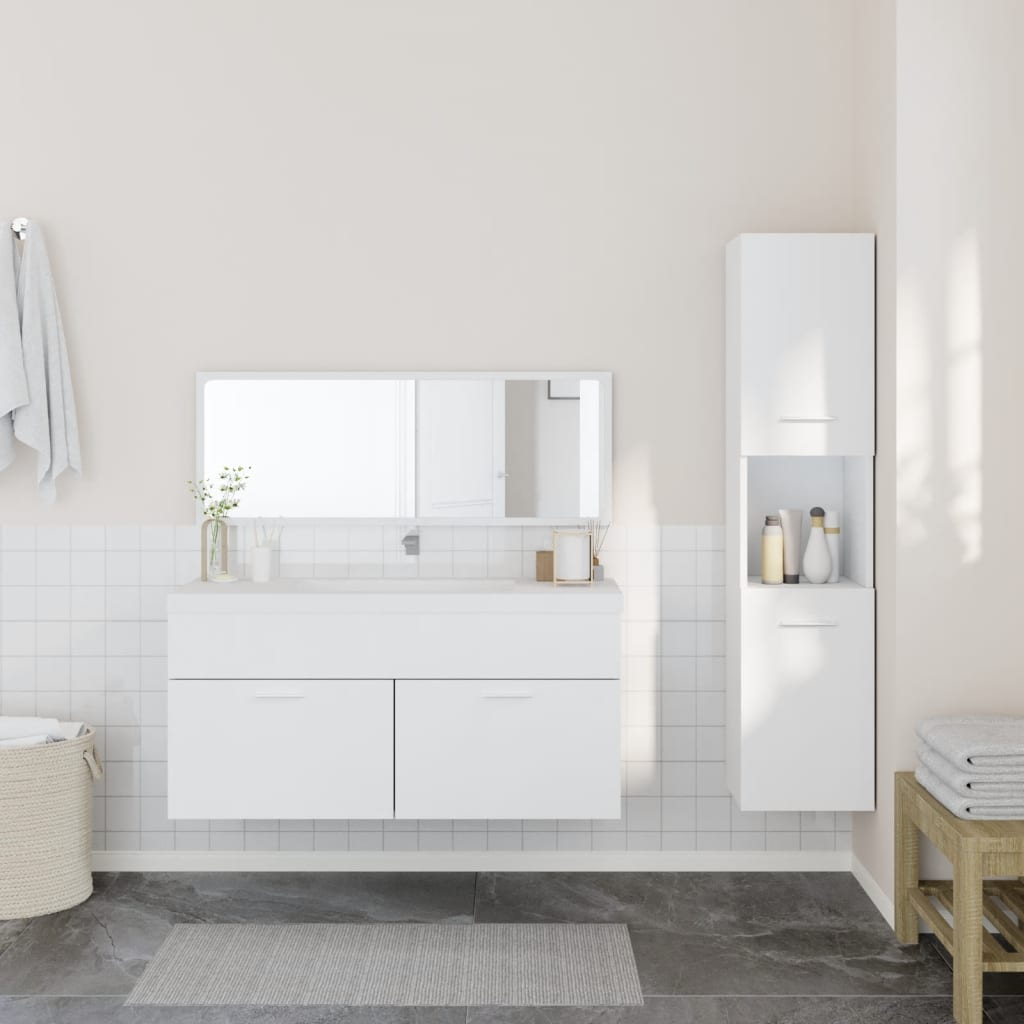 3 Piece Bathroom Furniture Set Engineered Wood