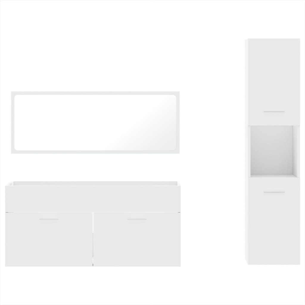 3 Piece Bathroom Furniture Set Engineered Wood