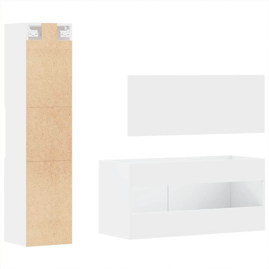 3 Piece Bathroom Furniture Set Engineered Wood