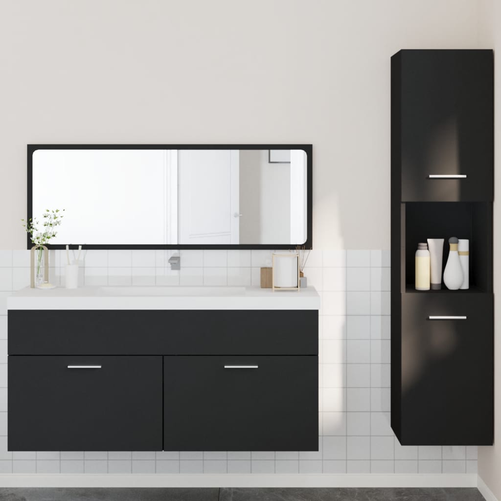 3 Piece Bathroom Furniture Set Engineered Wood