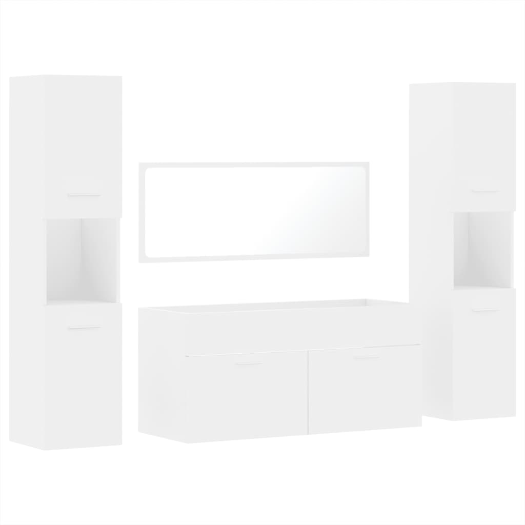 4 Piece Bathroom Furniture Set Engineered Wood