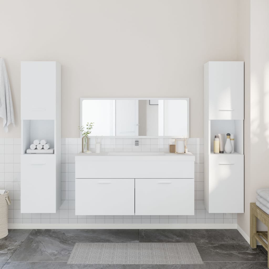 4 Piece Bathroom Furniture Set Engineered Wood