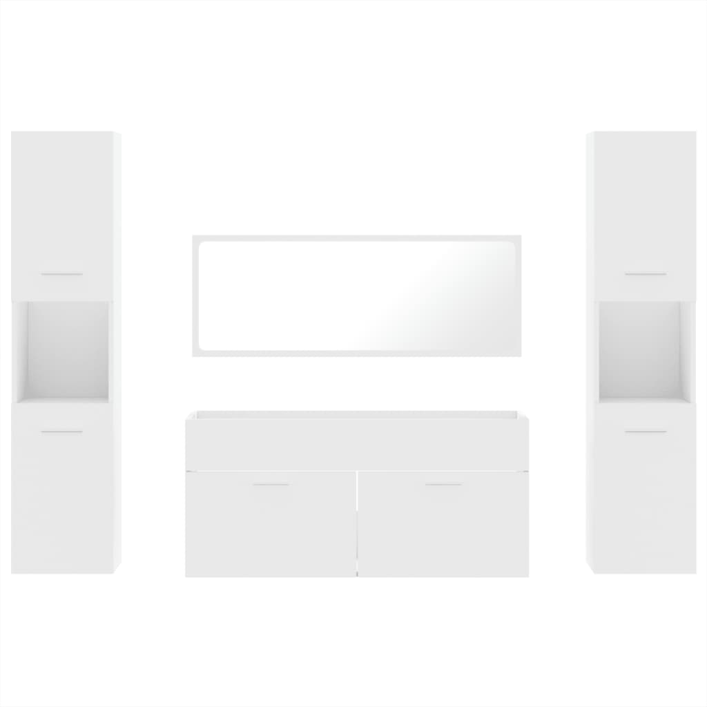 4 Piece Bathroom Furniture Set Engineered Wood