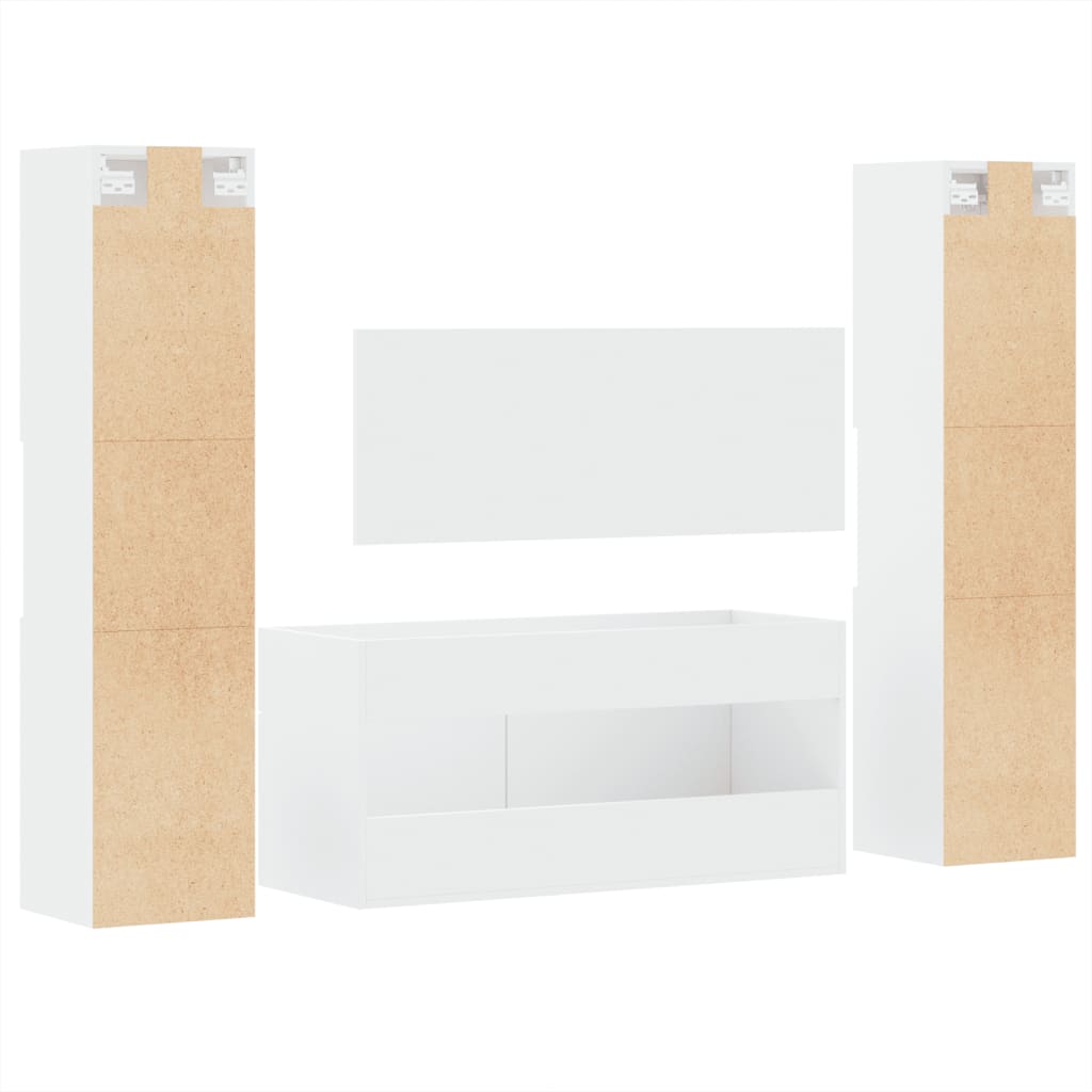 4 Piece Bathroom Furniture Set Engineered Wood