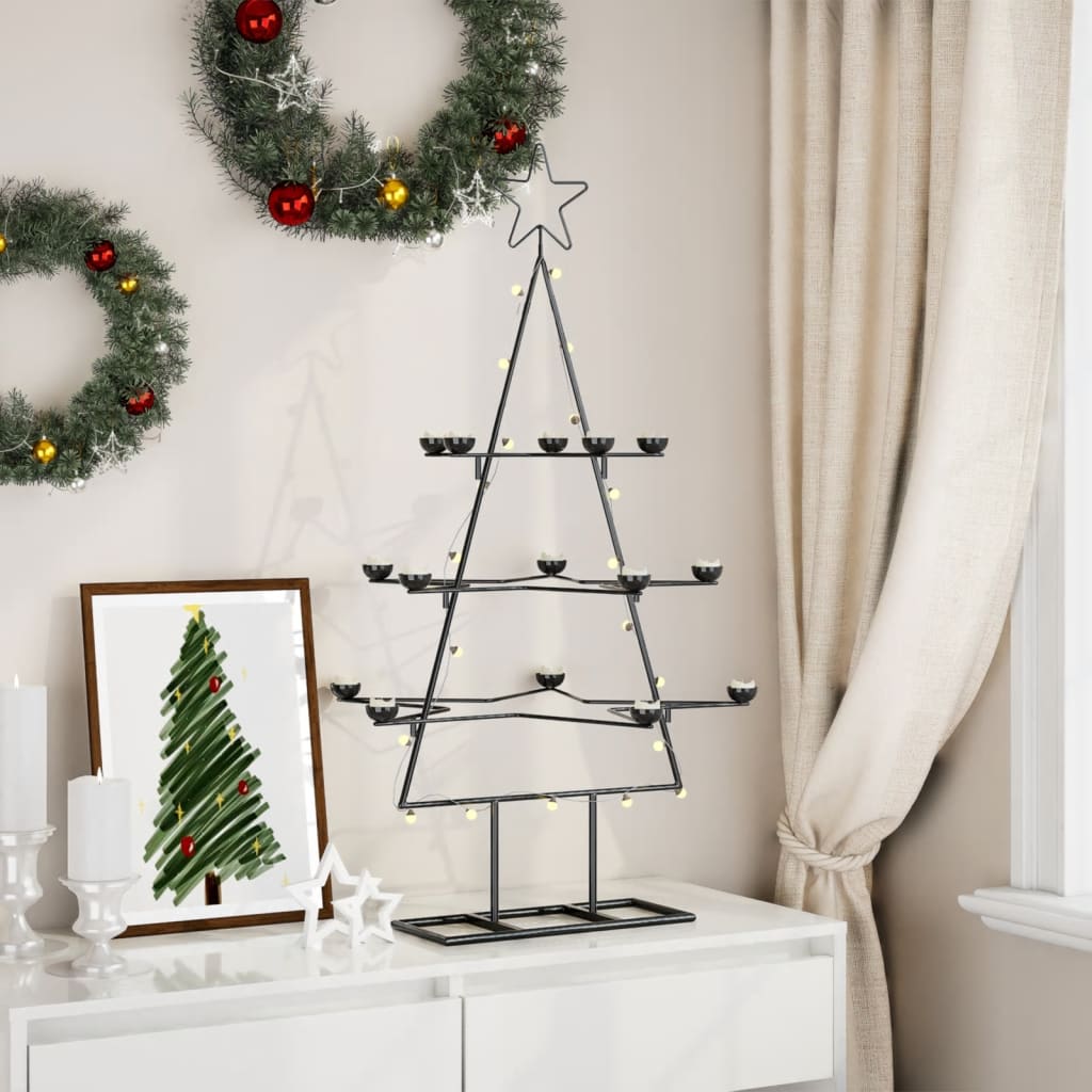 Metal Christmas Tree For Decoration Black