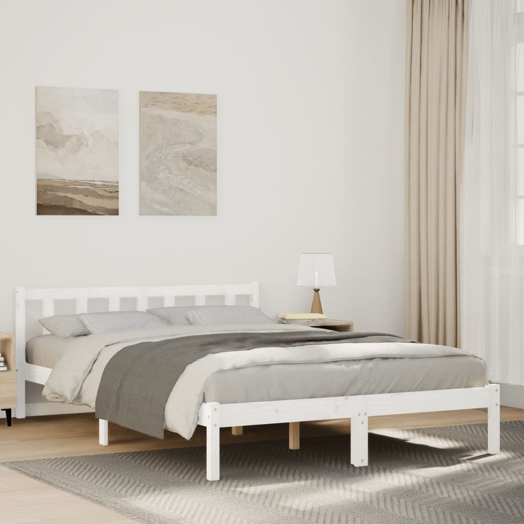 810077 Bed Frame Without Mattress Solid Wood