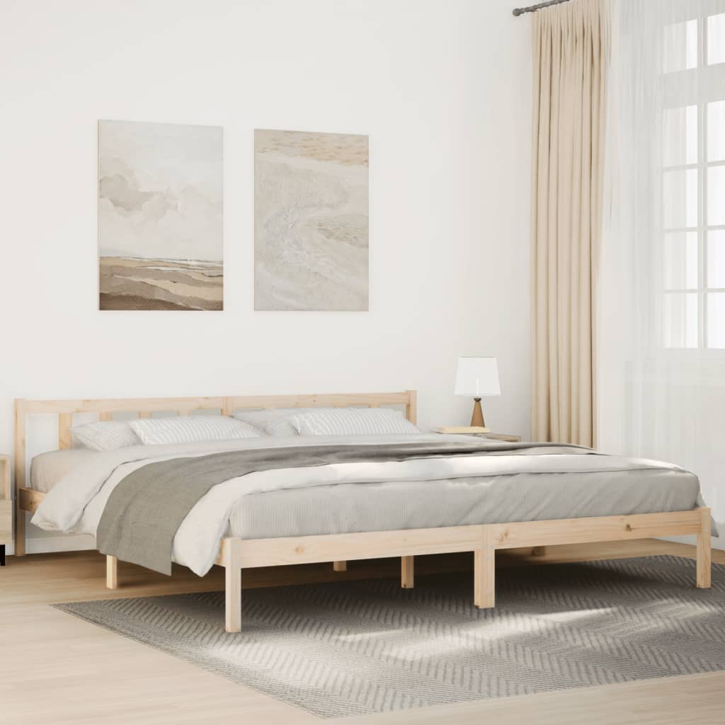 810077 Bed Frame Without Mattress Solid Wood
