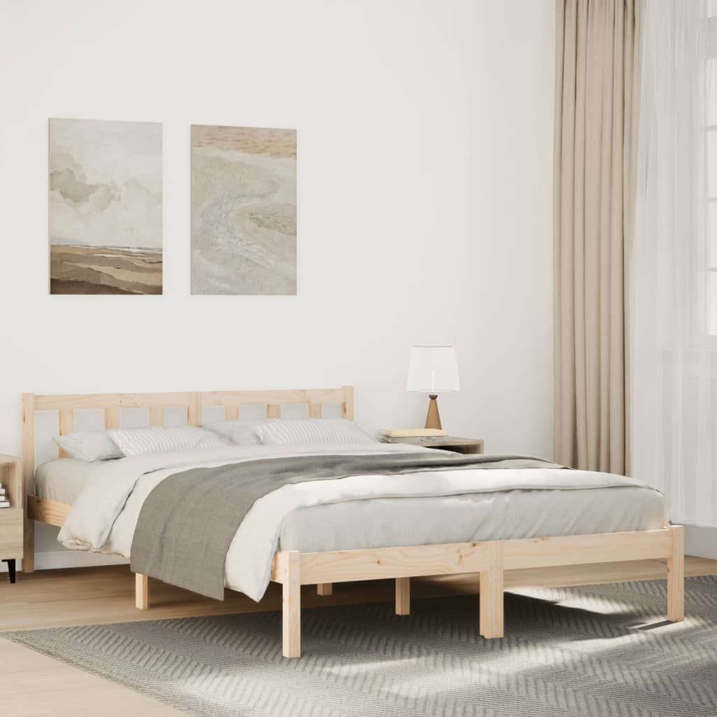 810077 Bed Frame Without Mattress Solid Wood