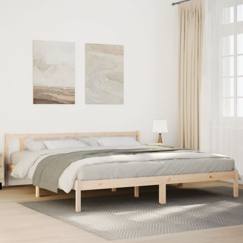 810077 Bed Frame Without Mattress Solid Wood