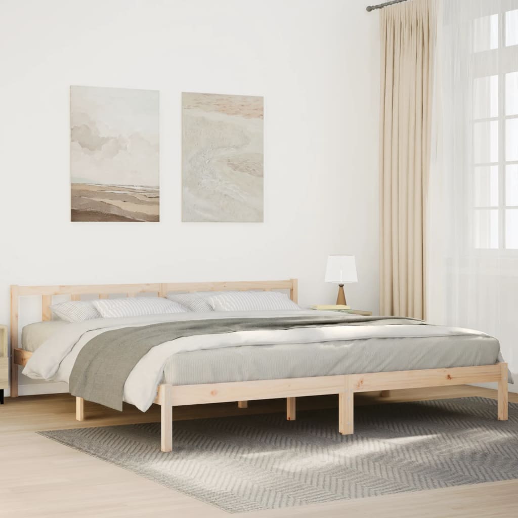 810077 Bed Frame Without Mattress Solid Wood