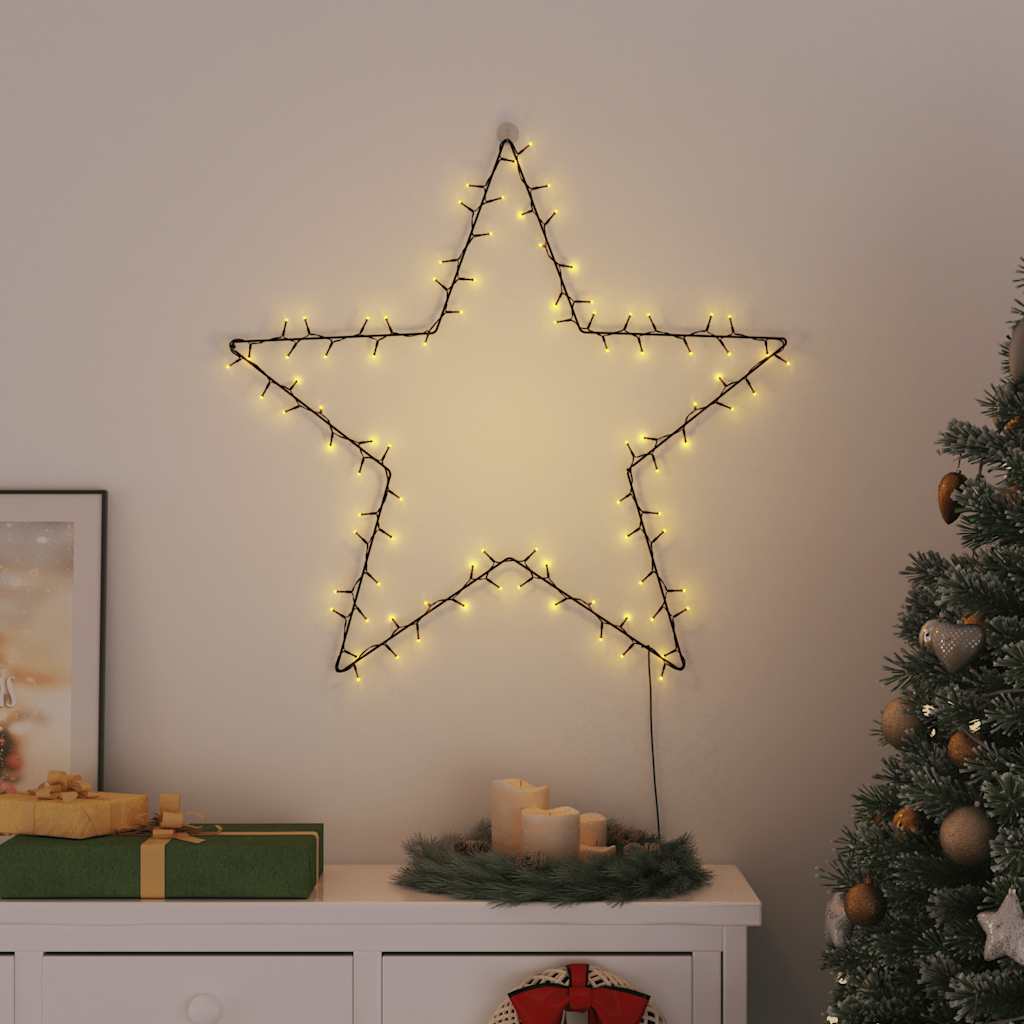 Christmas Light Decorations With Spikes 3 Pcs Star 50 Leds 29 Cm