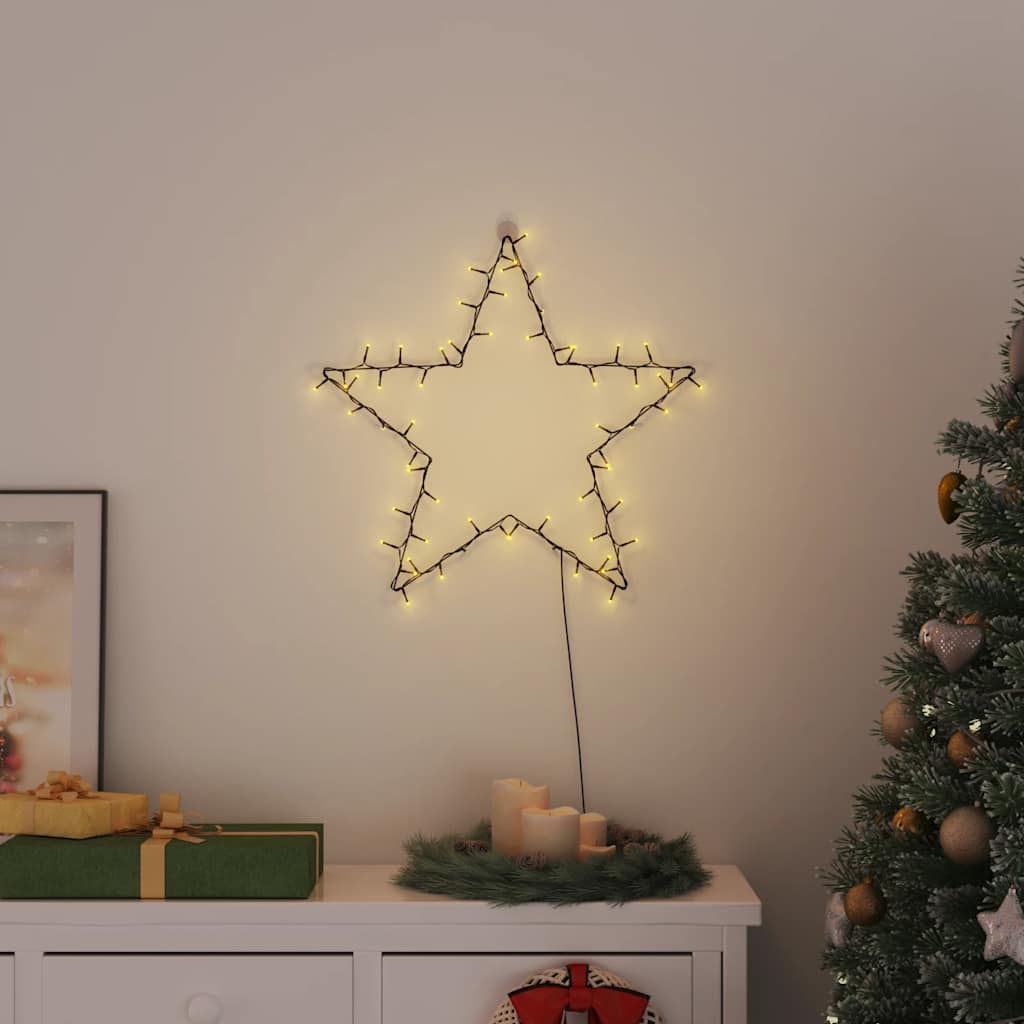 Christmas Light Decorations With Spikes 3 Pcs Star 50 Leds 29 Cm