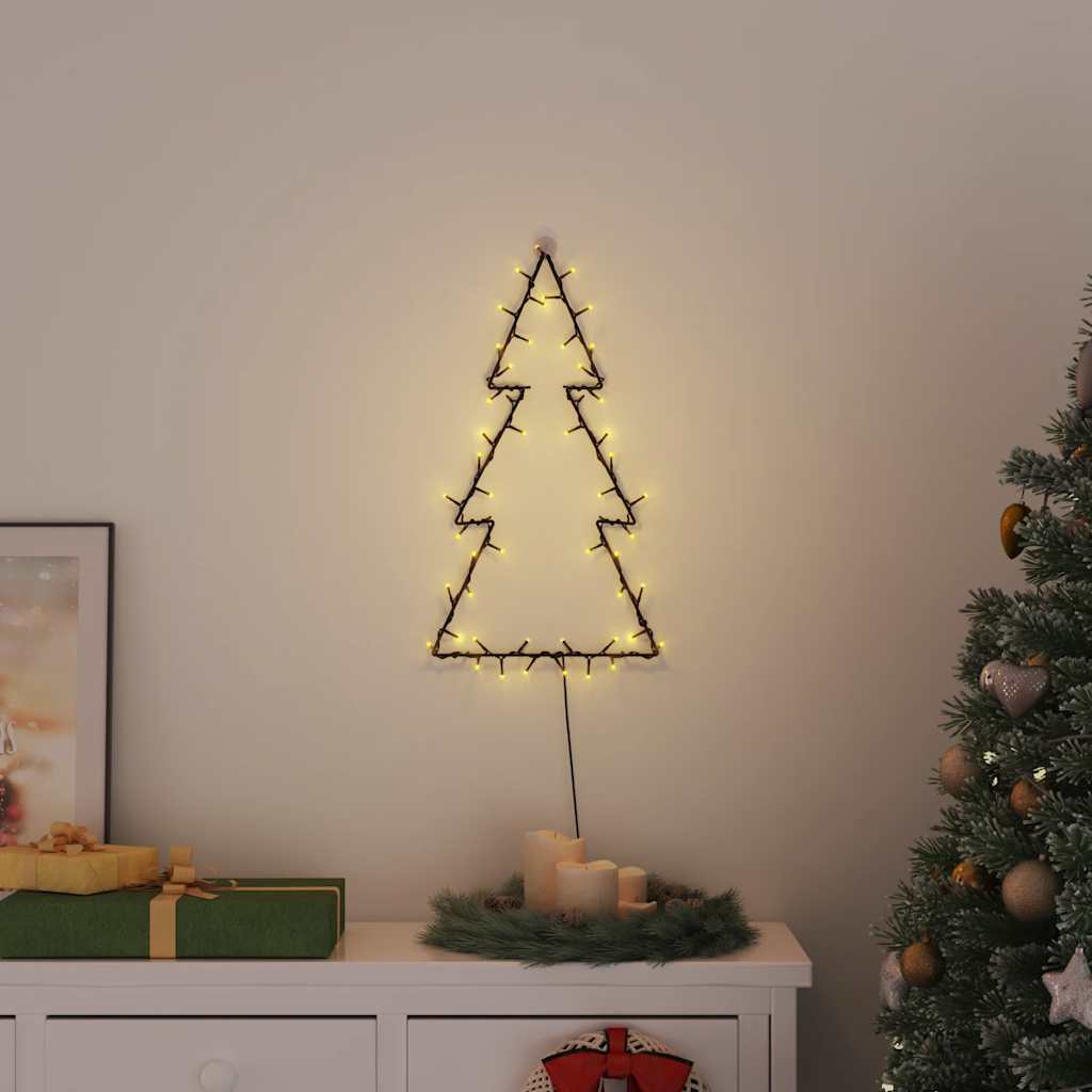 Christmas Light Decorations With Spikes 3 Pcs Tree 50 Leds 30 Cm