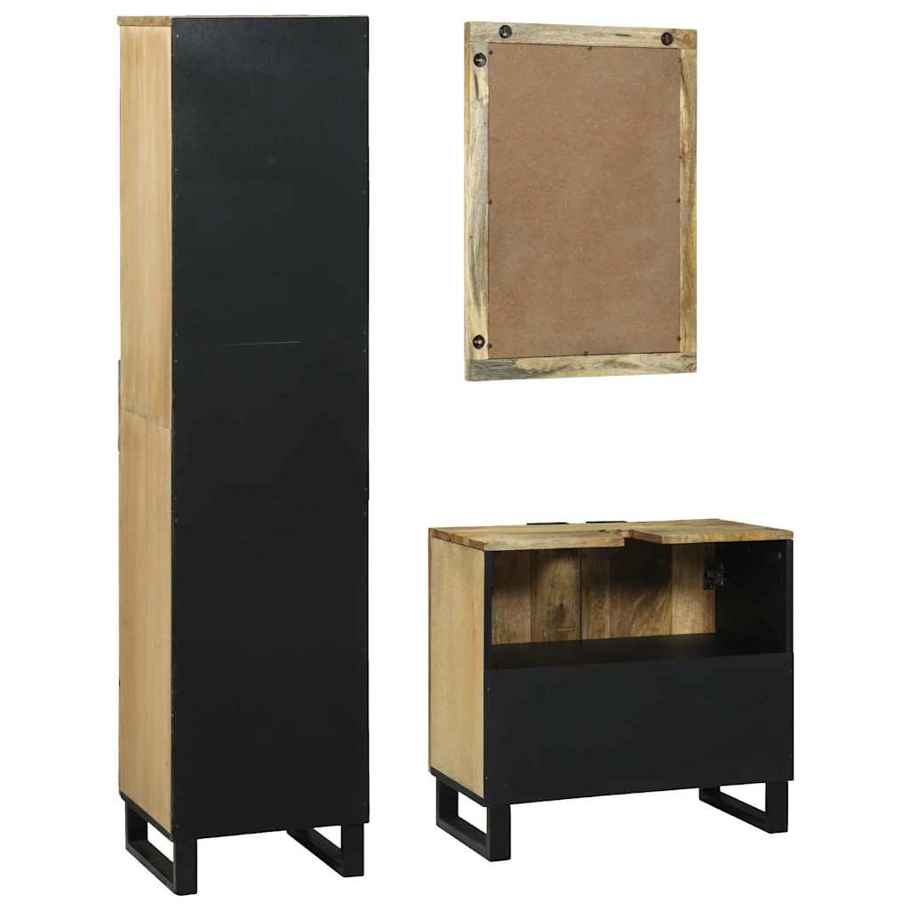 Bathroom Furniture Set With Drawer 3 Pcs Brown 38 X 33 X 160 Cm