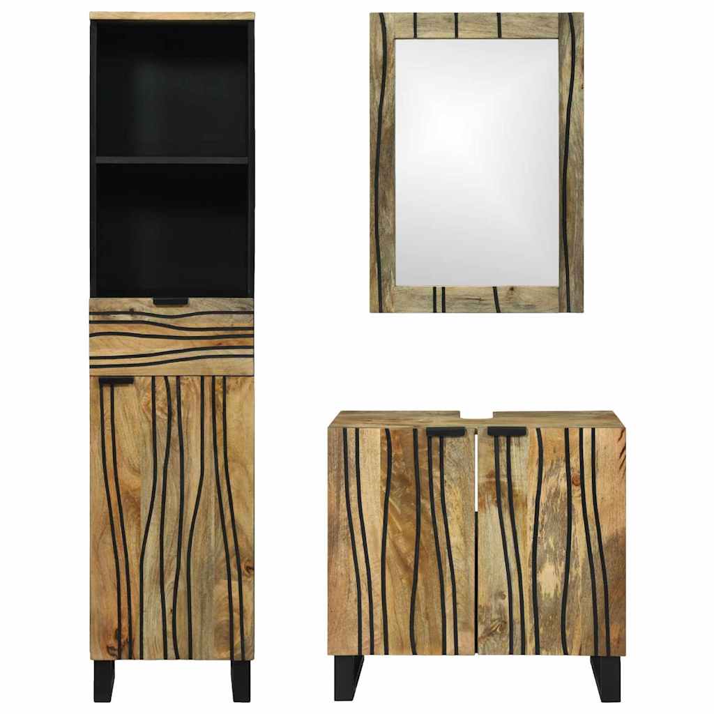 Bathroom Furniture Set With Drawer 3 Pcs Brown 38 X 33 X 160 Cm