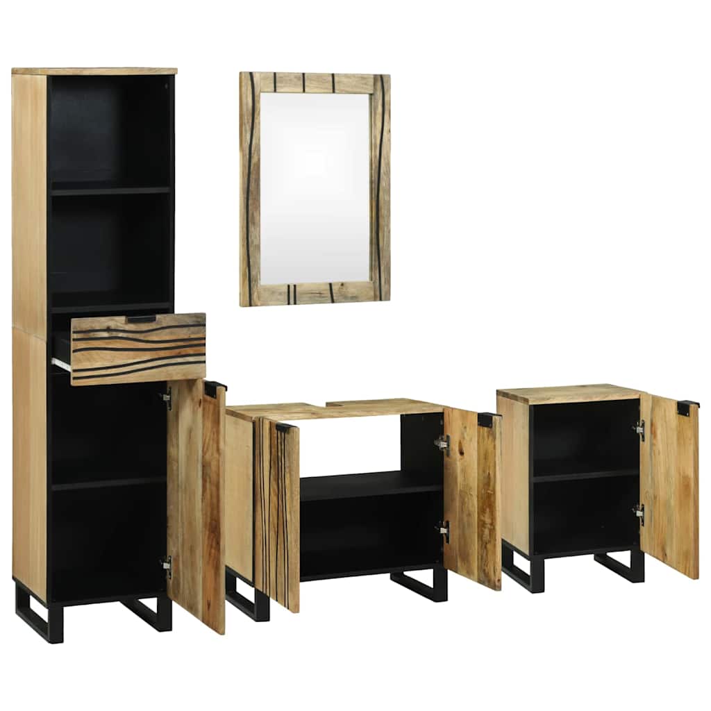 Bathroom Furniture Set With Drawer 4 Pcs Brown 38 X 33 X 160 Cm