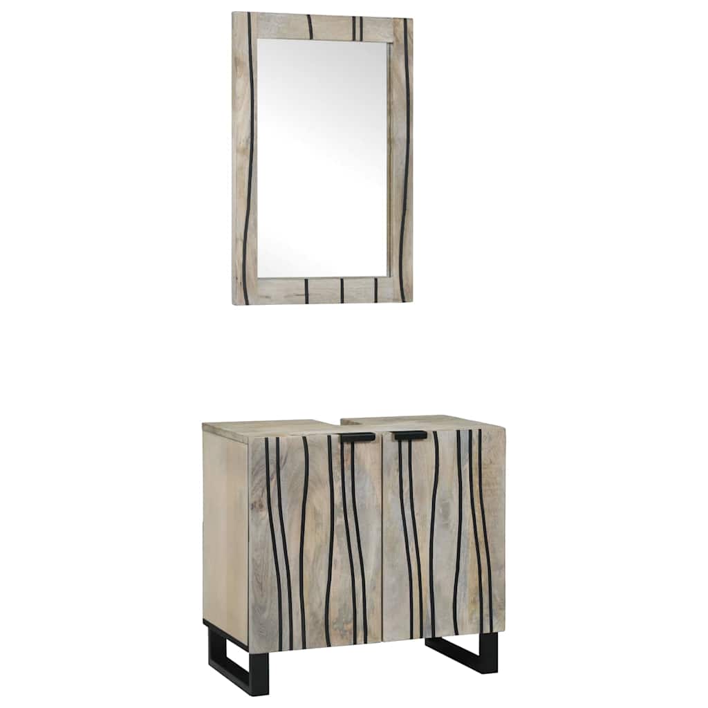 Bathroom Furniture Set With Shelf 2 Pcs 62 X 33 X 58 Cm