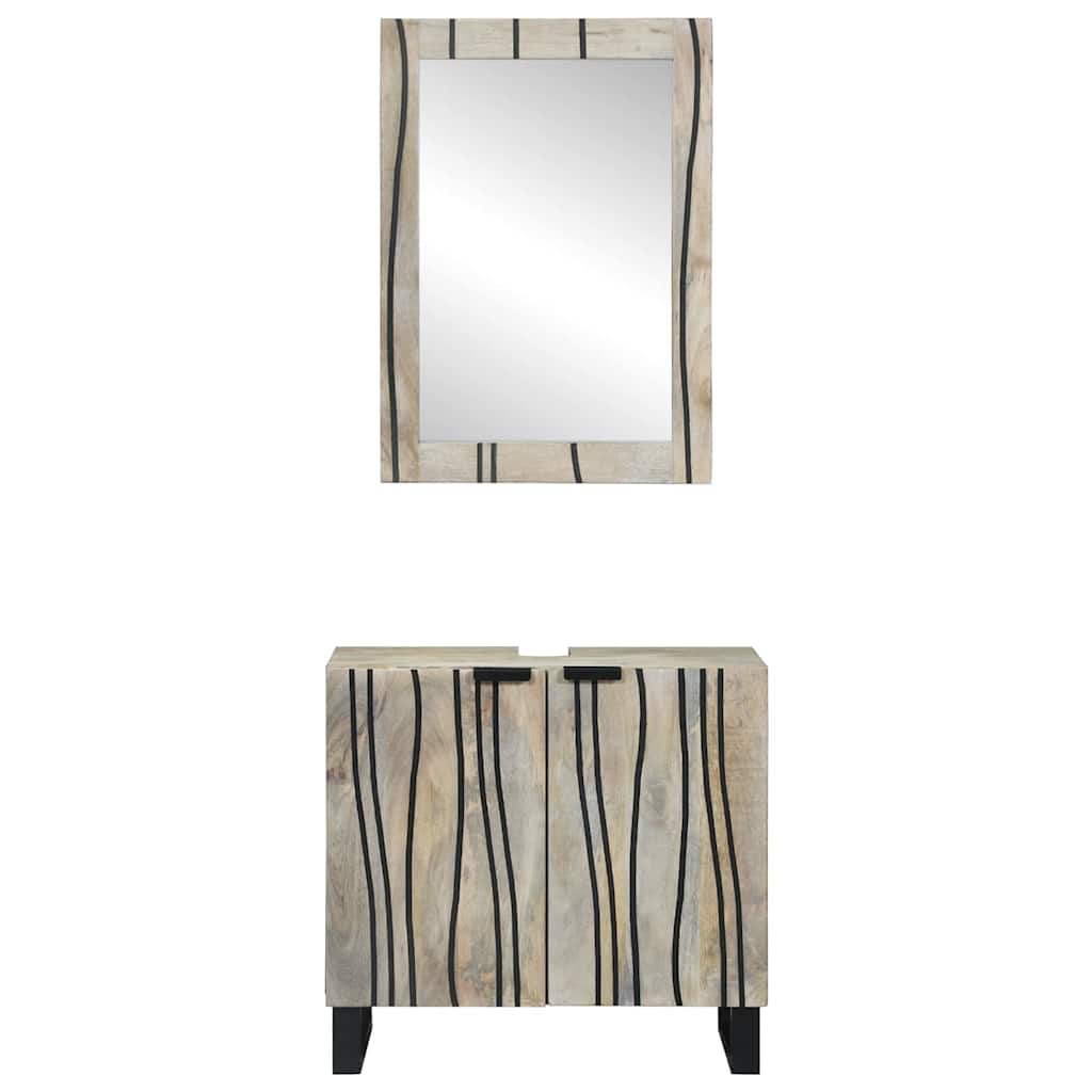Bathroom Furniture Set With Shelf 2 Pcs 62 X 33 X 58 Cm