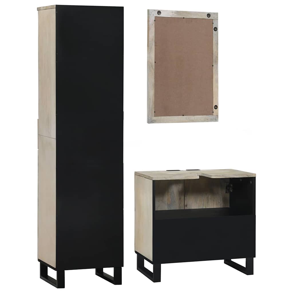 Bathroom Furniture Set With Drawer 3 Pcs White 38 X 33 X 160 Cm