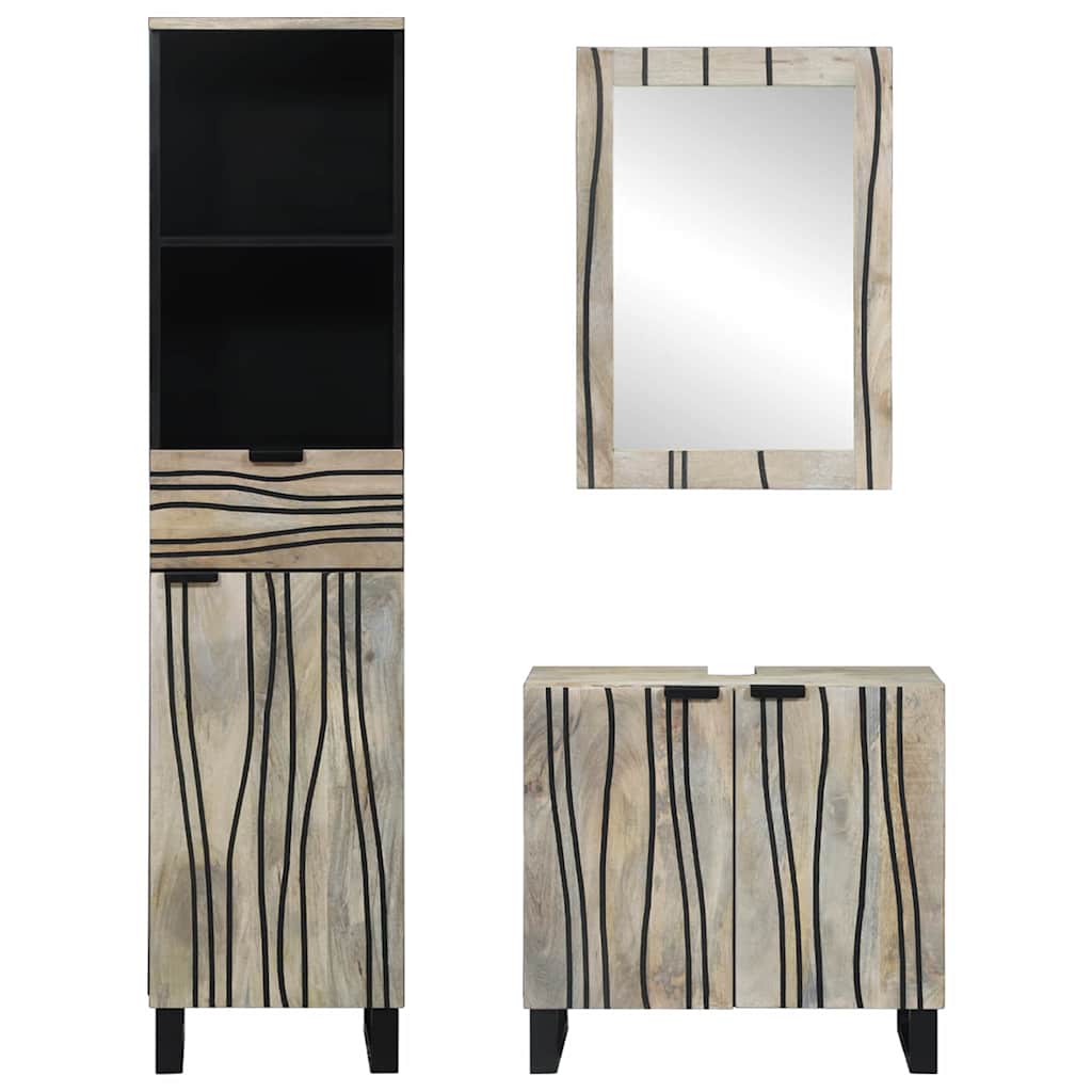 Bathroom Furniture Set With Drawer 3 Pcs White 38 X 33 X 160 Cm